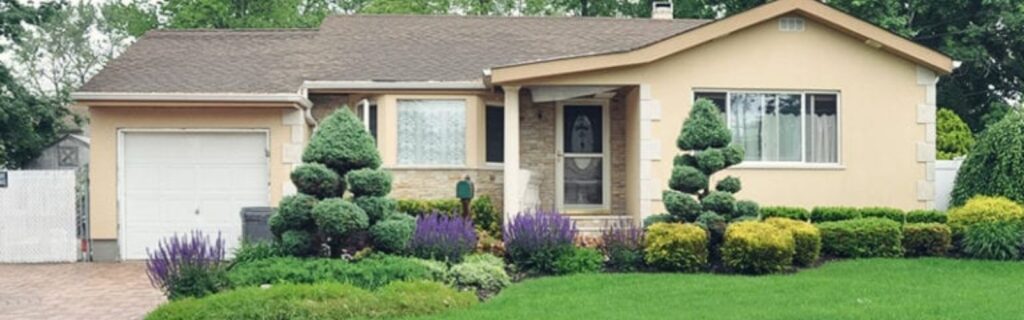 house with landscaping