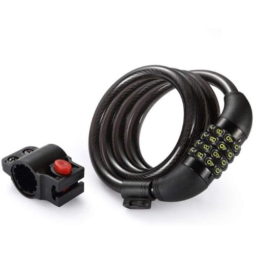 Black Titanker cable bike lock and mounting bracket