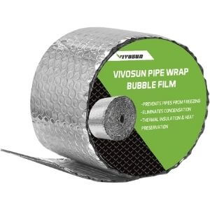 Silver pipe insulation wrap