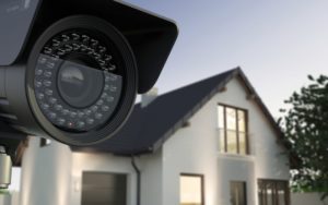 Exterior of home with security camera