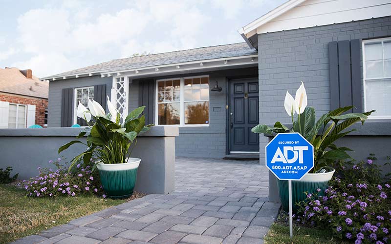home with ADT sign
