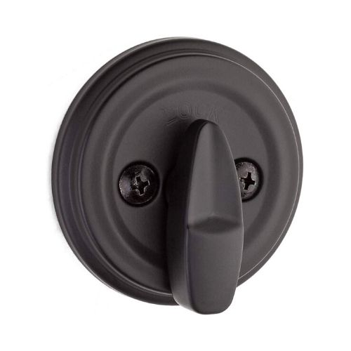 Kwikset 99800-0097 980 Single Cylinder Traditional Round Deadbolt Door Lock Set featuring SmartKey Security in Iron Black