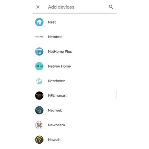 Google Home App add devices