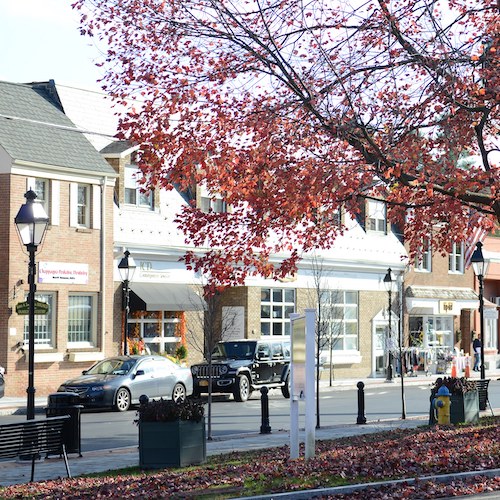 Main street in New Castle Town, NY
