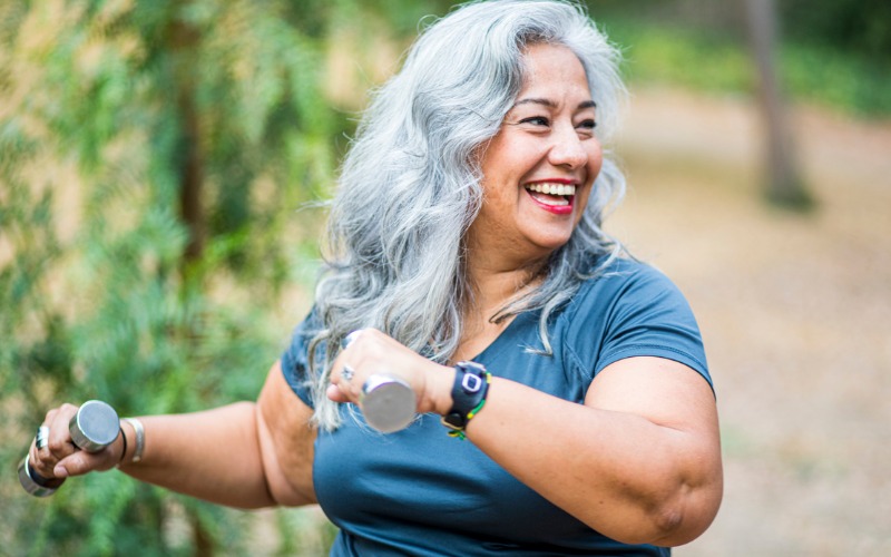 older woman working out