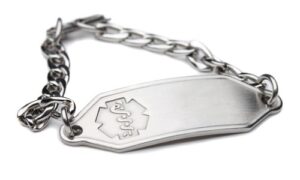 silver medical id bracelet