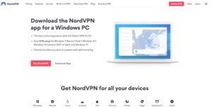 The download page on NordVPN's website