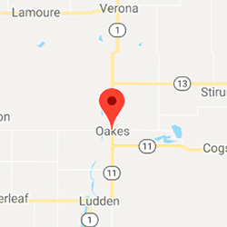 Oakes, ND map