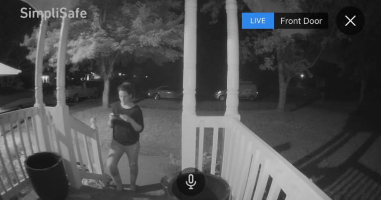 SimpliSafe doorbell camera night footage