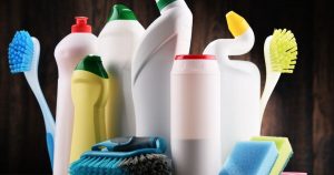 chemical cleaning bottles