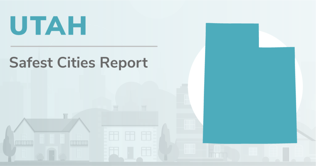 Outline of [STATE] with the heading "[STATE] Safest Cities Report"