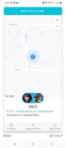 Jiobit tracking on a map
