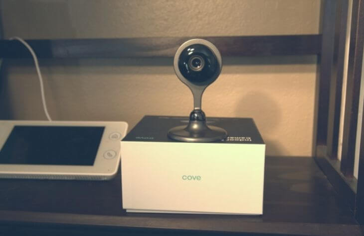 Cove Indoor Camera next to Cove Control Panel