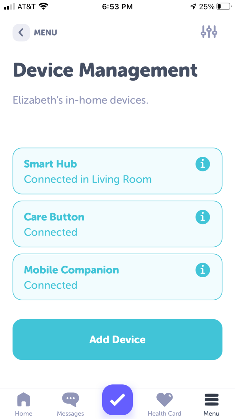 Aloe Care Devices connected