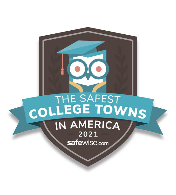 Safest college towns badge
