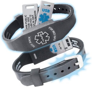 LuxglitterLin 12mm High Polished Stainless Steel ID Tag Medical Alert Emergency Bracelet for Men Wrist 8.5 