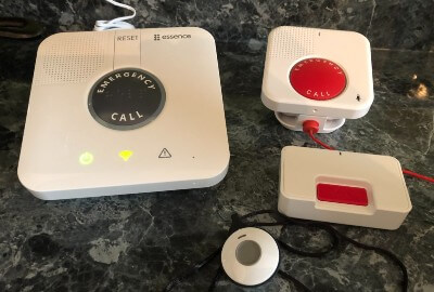 The GetSafe medical alert system setup in tester Cathy Habas's home.