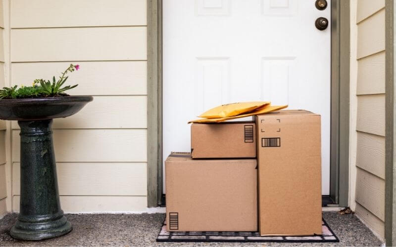 pile of package on doorstep
