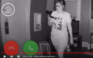 A screenshot of home security and safety expert Katie McEntire's Ring Stick Up Cam night vision footage.