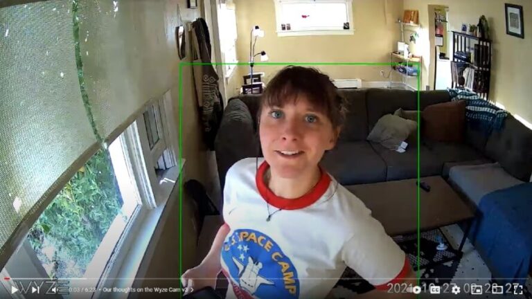 Screenshot of home security and safety expert Katie McEntire's Wyze v3 test footage.