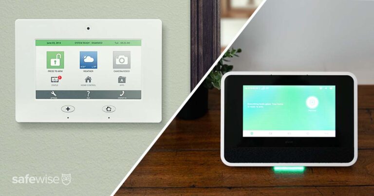 side by side of frontpoint and vivint monitor systems