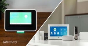 side by side of adt and vivint monitor systems