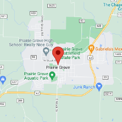 Geographic location of Prairie Grove, AR