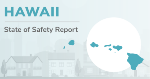 Outline of Hawaii with title, "Hawaii State of Safety Report"