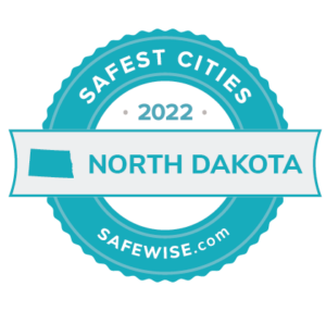 ND safest cities badge for 2022
