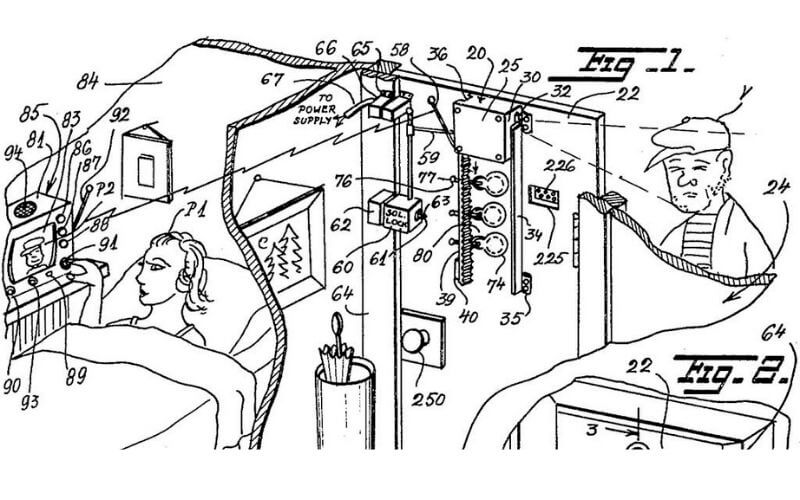 Patent illustration for first home security system