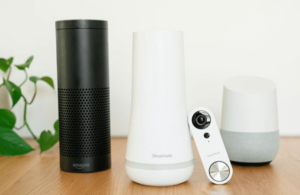 SimpliSafe and smart home devices on table