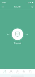 vivint app showing disarmed signal