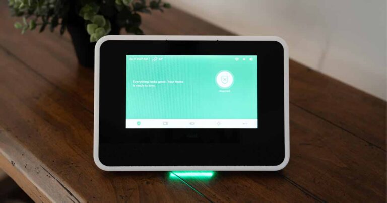 Vivint SkyControl Panel 2 touchscreen interface for home security and smart home control on shelf.