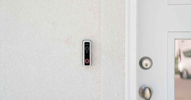 vivint doorbell installed on outside of building