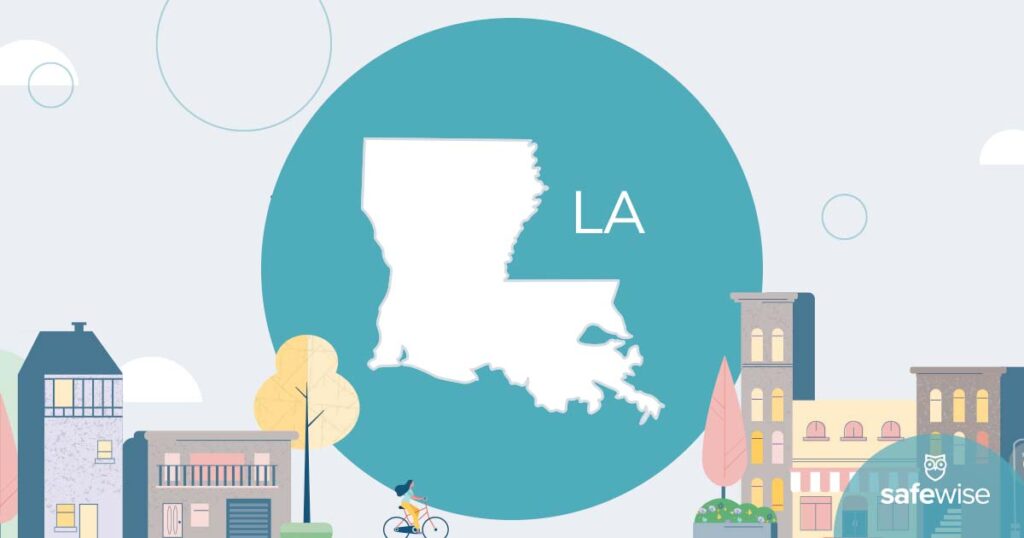 illustration with Louisiana state outline
