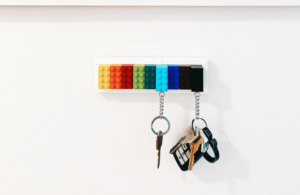 Keys dangling from wall mounted hanger