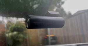 Uniden Dash View 30R attached to a windshield