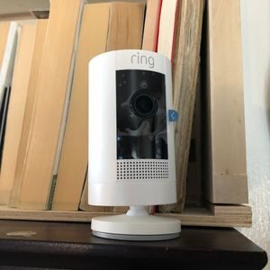 Ring Stick Up Cam Battery on a shelf