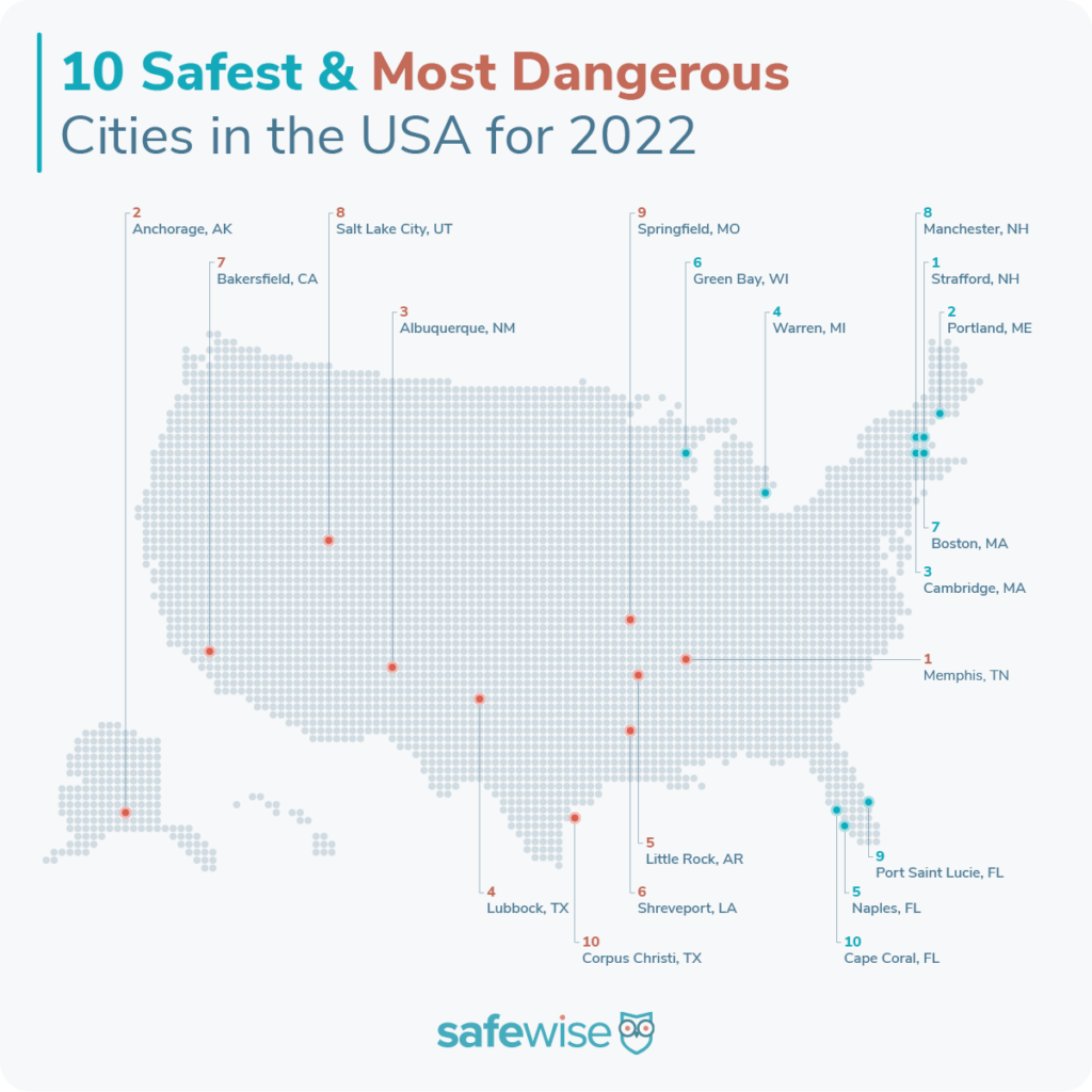 100 thành phố bạo lực nhất ở Mỹ năm 2022