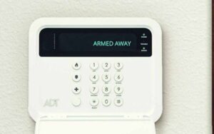 adt security panel on wall