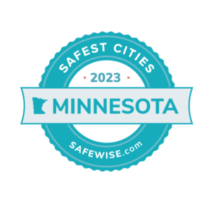 Minnesota's safest cities badge.