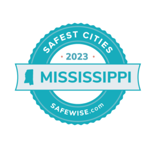 Mississippi safest cities badge.
