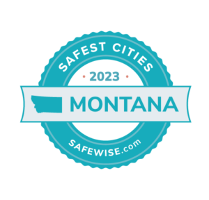 Montana's safest cities badge.
