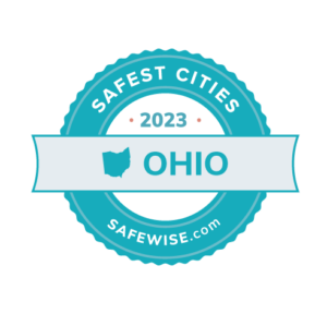 Ohio's safest cities badge.