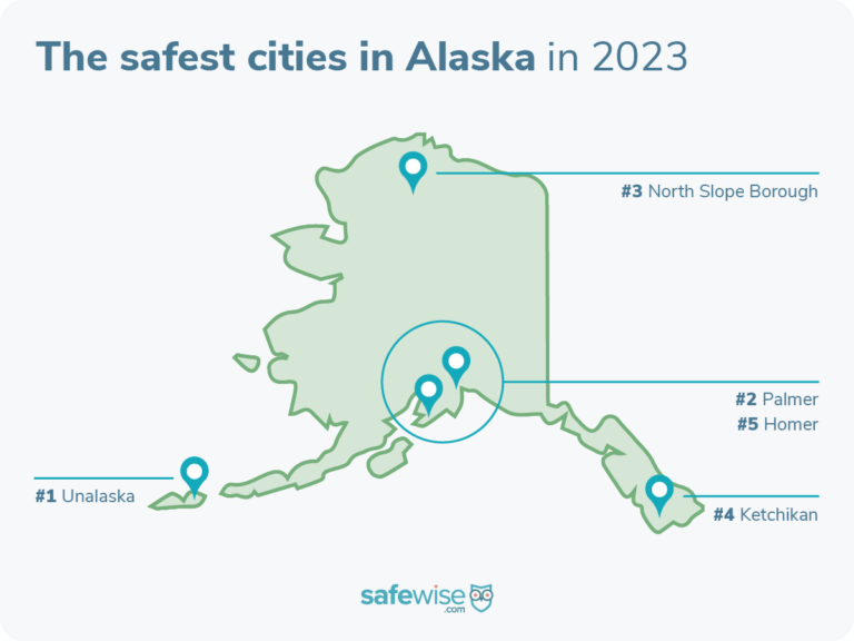 Alaska's 5 Safest Cities map