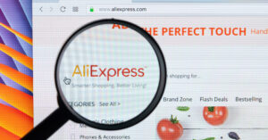 Aliexpress.com website open on a laptop