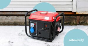 Portable generator running in the cold winter