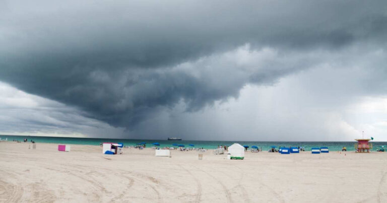 Stormy clouds over Miami Beach, Florida, USA