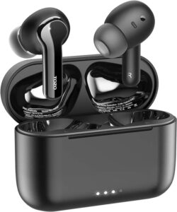 TOZO wireless earbuds in black