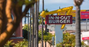 In-N-Out restaurant sign in California stock photo